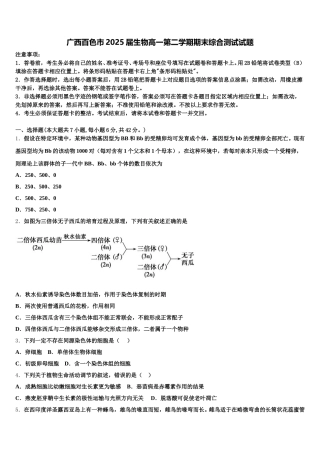 广西百色市2025届生物高一第二学期期末综合测试试题含解析