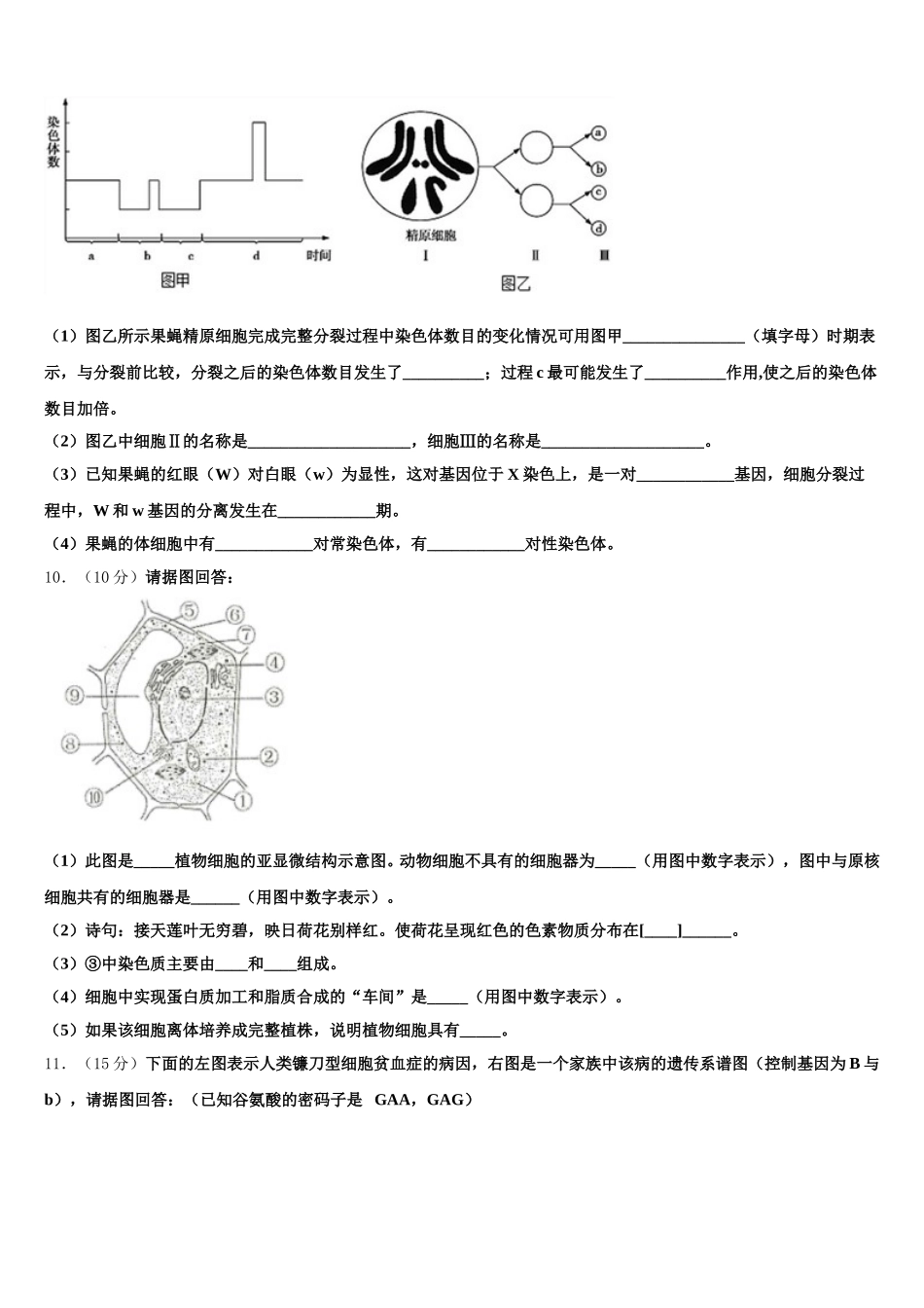 2024-2025学年广西贺州市桂梧高级中学生物高一第二学期期末预测试题含解析_第3页