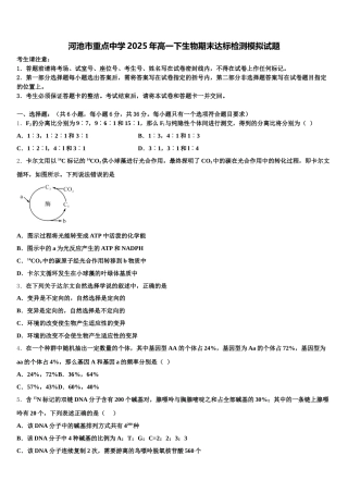 河池市重点中学2025年高一下生物期末达标检测模拟试题含解析