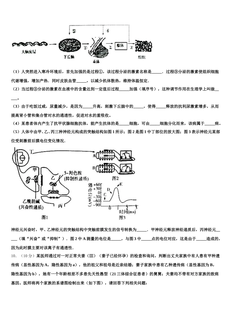 2024-2025学年广西钦州港经济技术开发区中学生物高一下期末复习检测试题含解析_第3页