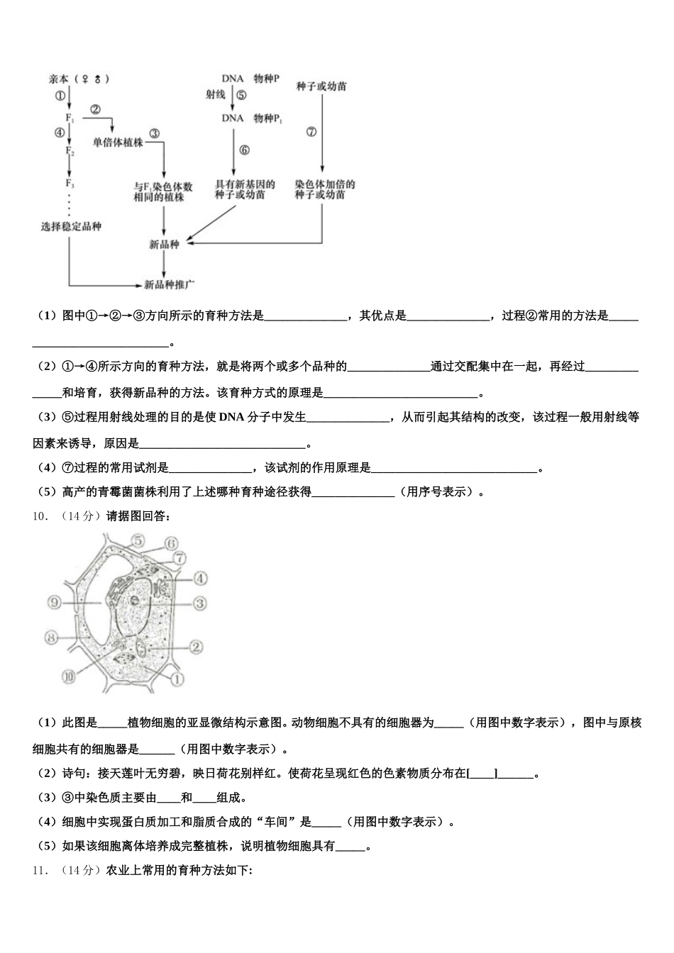 广西柳州市柳州高中2025年高一下生物期末达标检测试题含解析_第3页