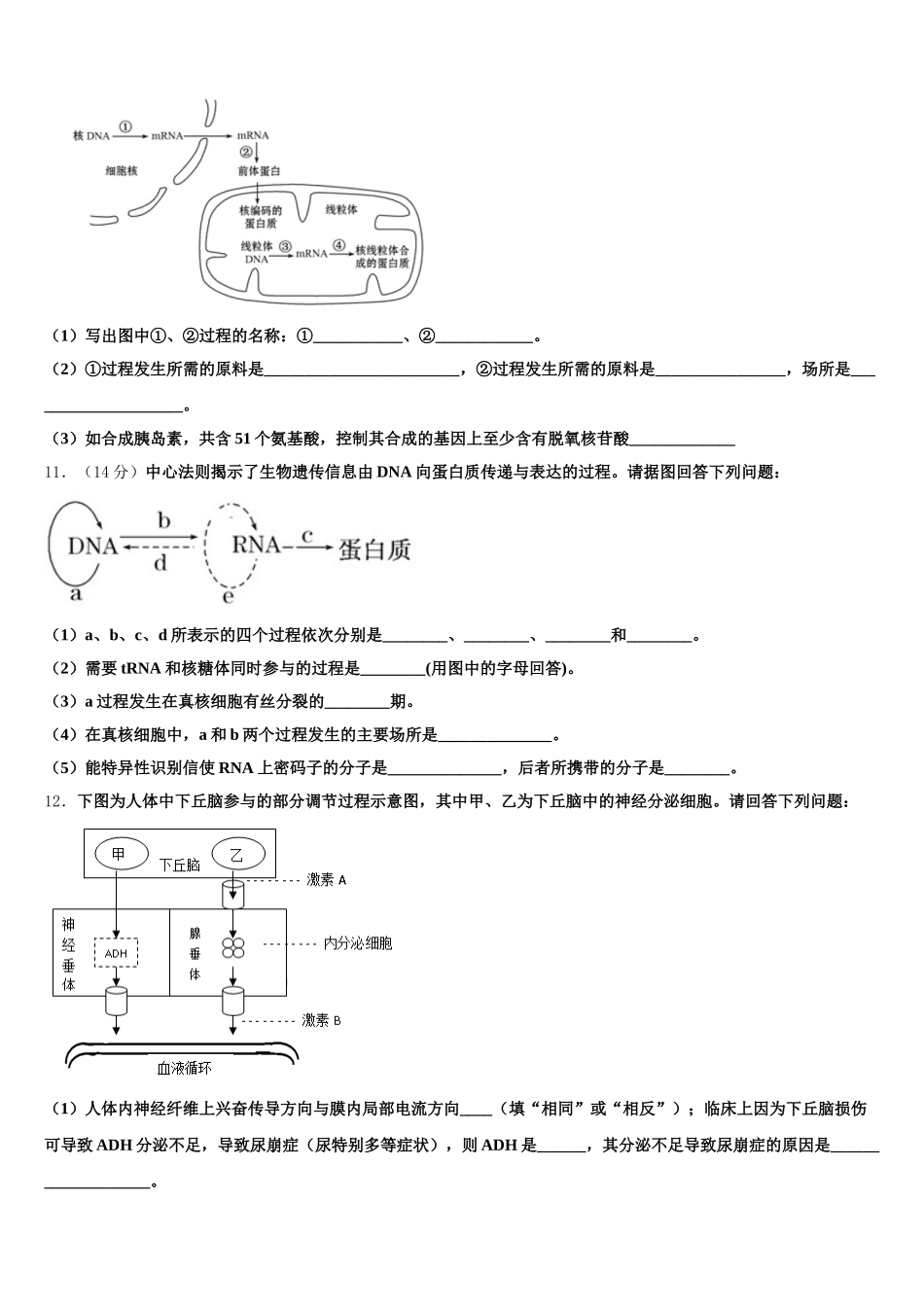 2025届广西贺州市平桂区平桂高级中学生物高一第二学期期末达标测试试题含解析_第3页
