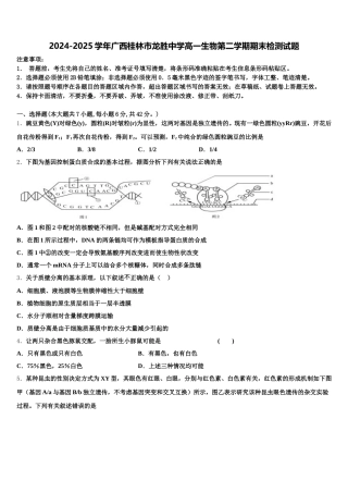 2024-2025学年广西桂林市龙胜中学高一生物第二学期期末检测试题含解析