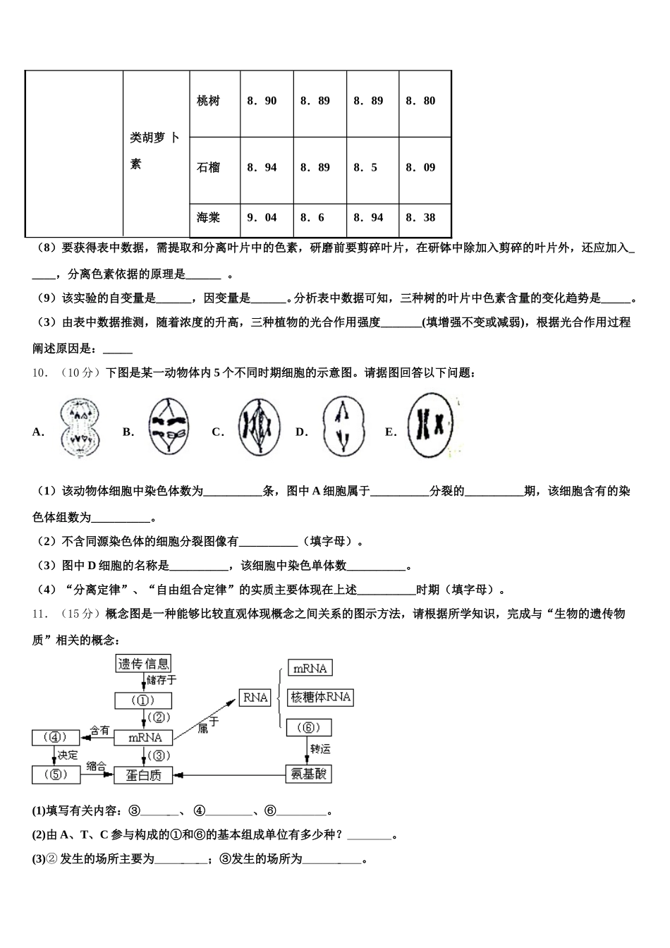 2025届广西钟山中学高一下生物期末综合测试模拟试题含解析_第3页