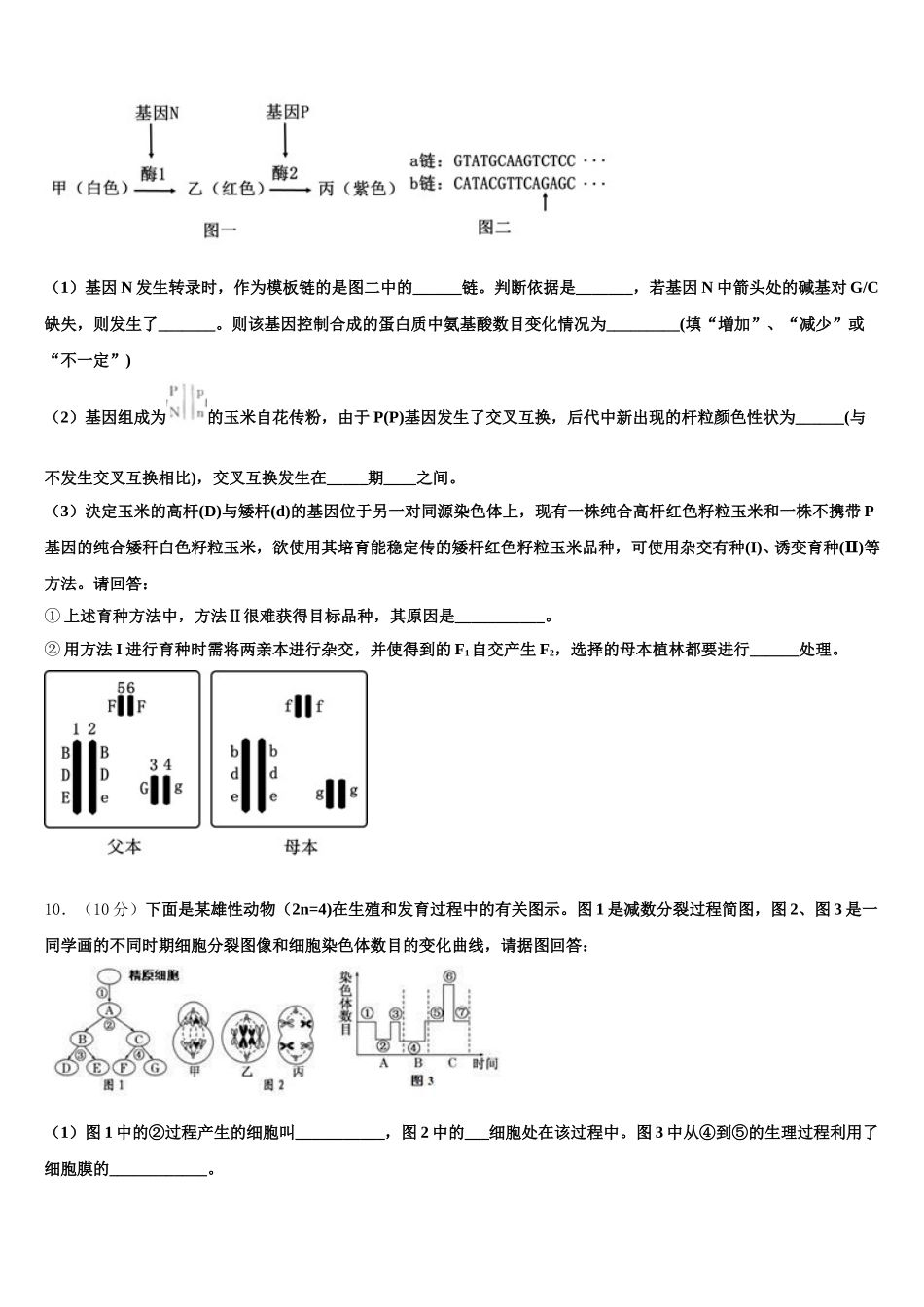 天津市和平区天津一中2025年高一生物第二学期期末经典模拟试题含解析_第3页