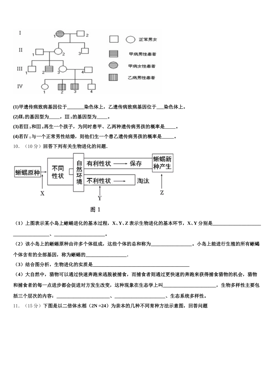 天津市武清区2024-2025学年高一下生物期末联考试题含解析_第3页