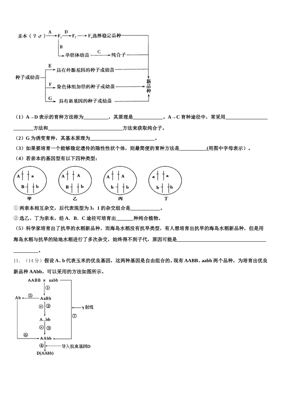 2025届天津市南开区南大奥宇培训学校生物高一第二学期期末联考模拟试题含解析_第3页