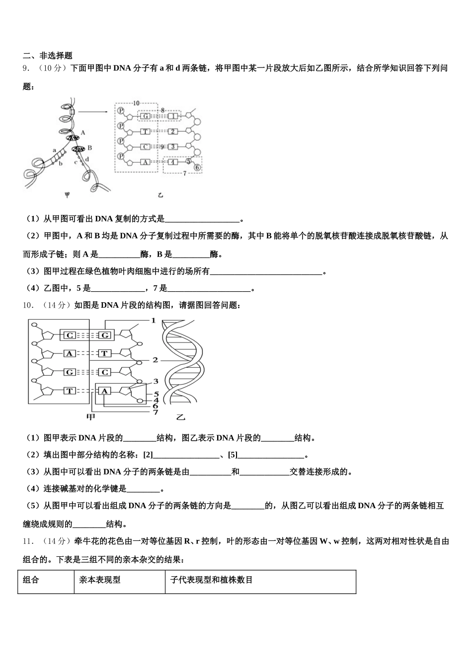2025届天津市武清区生物高一下期末学业质量监测试题含解析_第3页