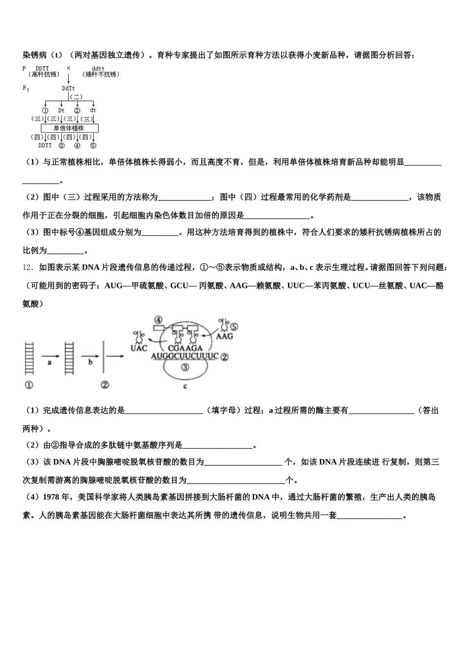 天津市实验中学2025届生物高一第二学期期末质量跟踪监视试题含解析_第3页