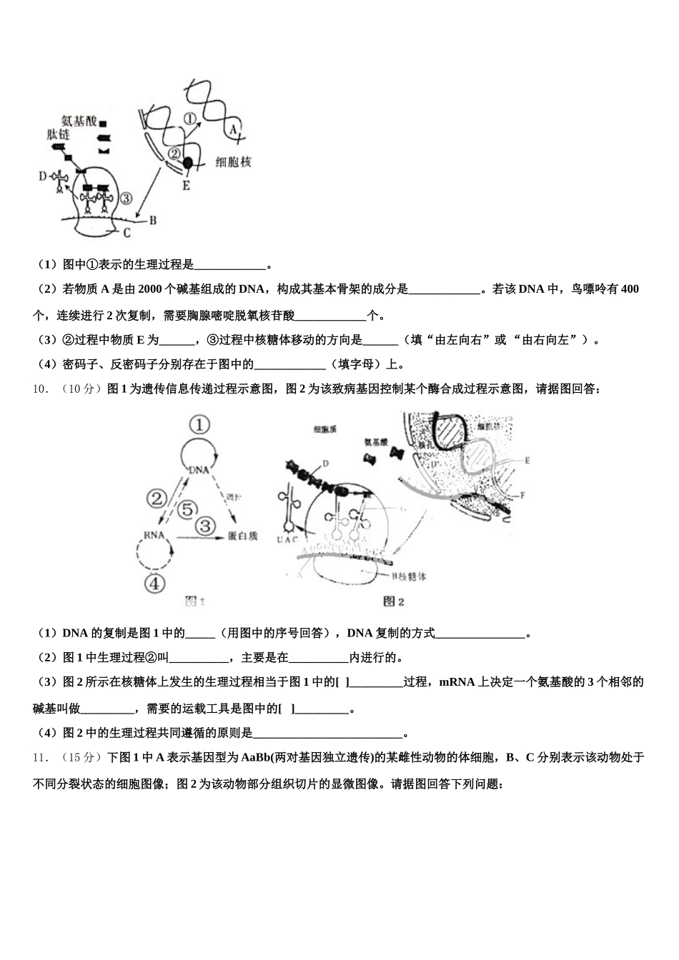 北京市第十二中学2024-2025学年高一下生物期末联考模拟试题含解析_第3页