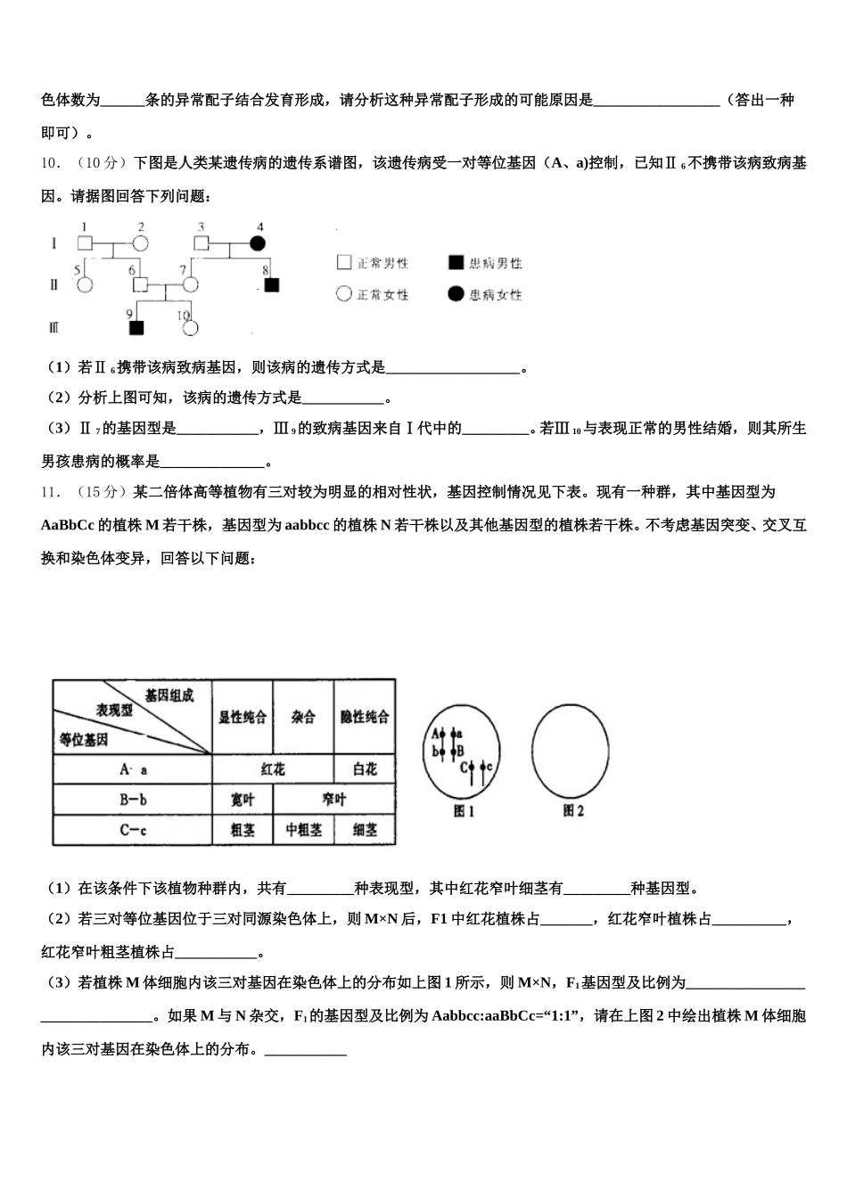 2025年北京市大峪中学生物高一下期末综合测试模拟试题含解析_第3页