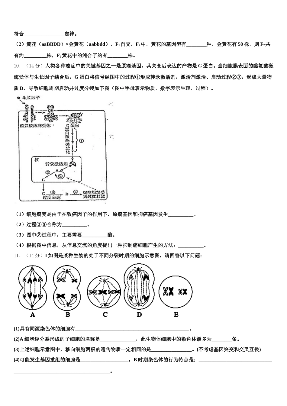 北京八中怡海分校2025届高一生物第二学期期末经典模拟试题含解析_第3页
