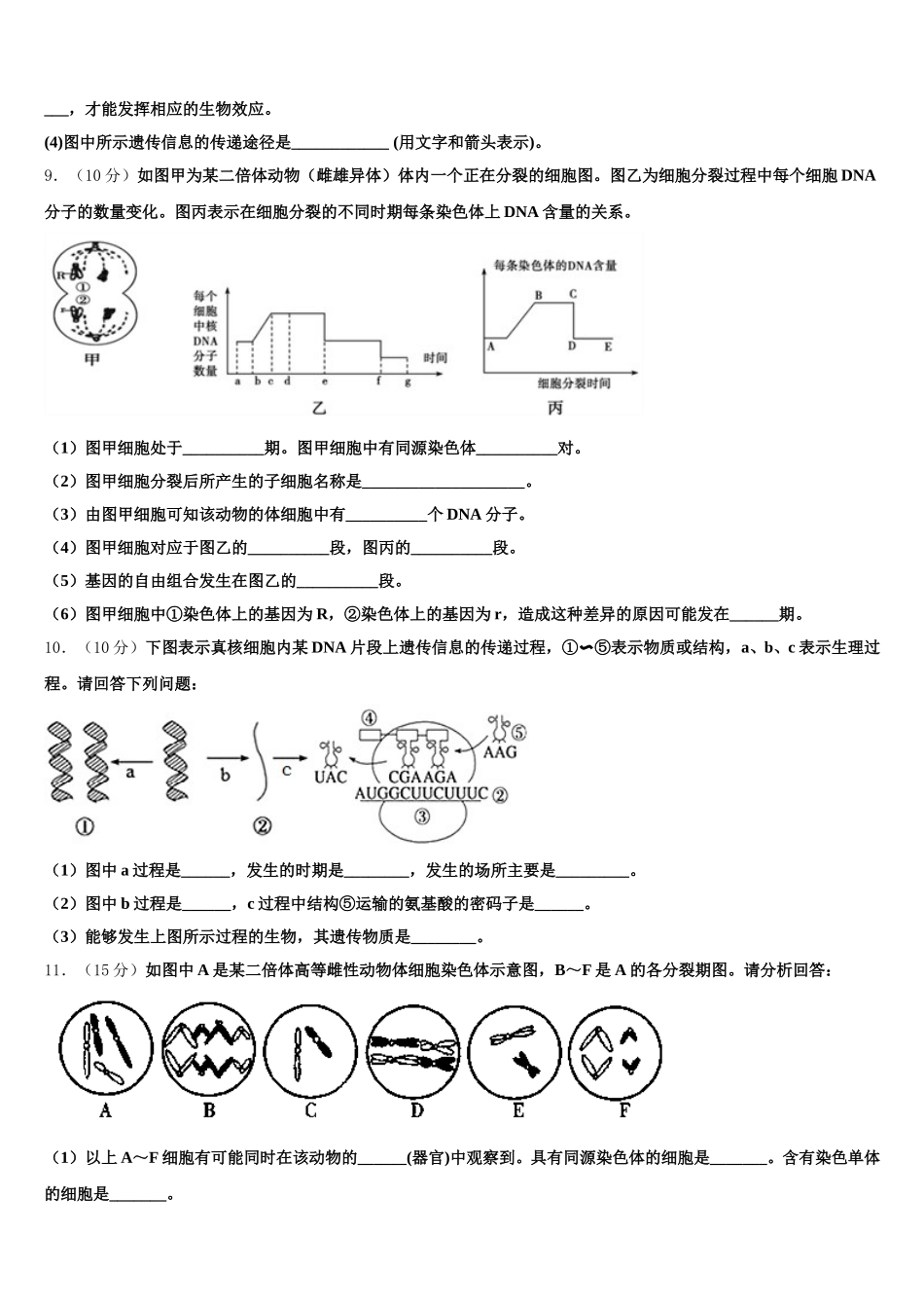 2024-2025学年北京市中央民族大学附属中学高一下生物期末联考试题含解析_第3页