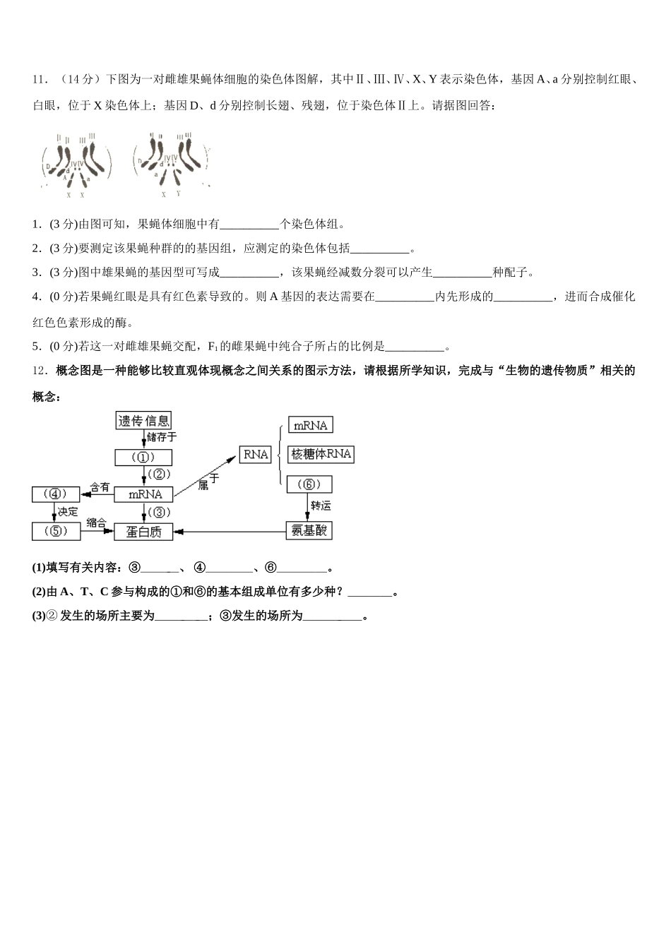2024-2025学年北京101中学高一生物第二学期期末复习检测试题含解析_第3页