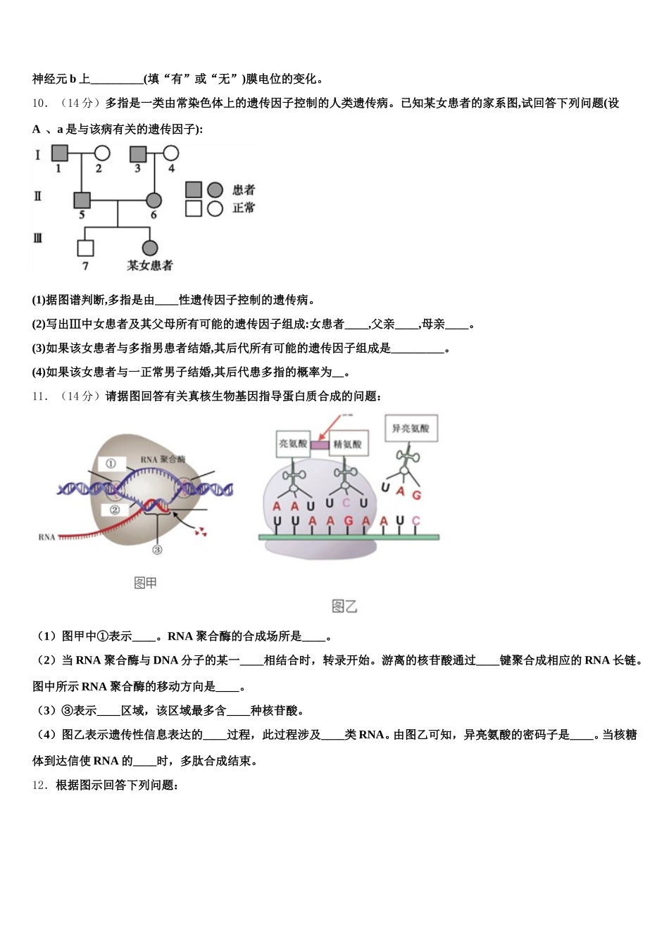 北京市西城区月坛中学2025年生物高一第二学期期末综合测试模拟试题含解析_第3页