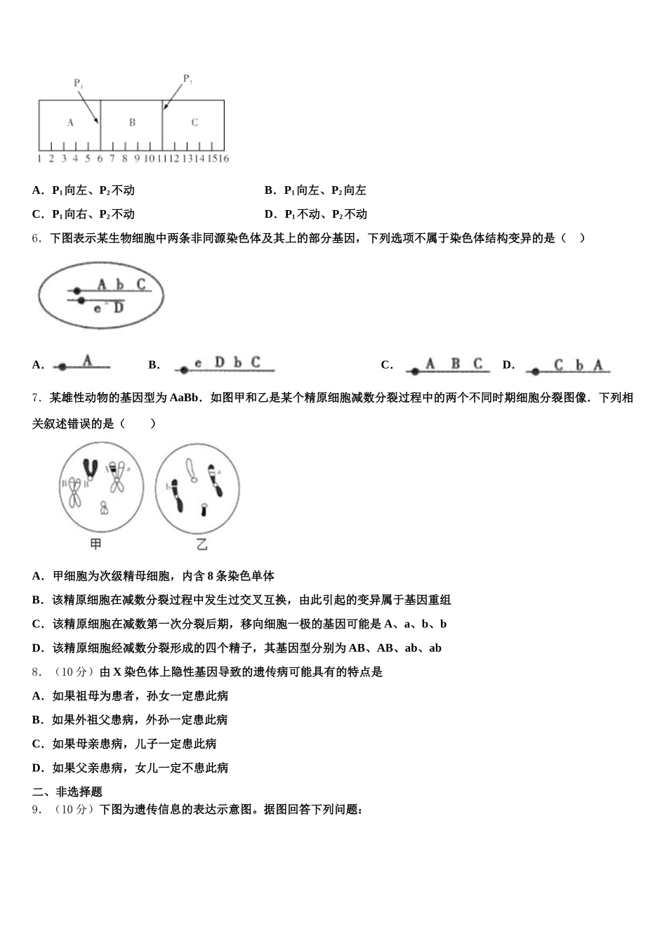 2025年北京市第十二中学生物高一第二学期期末达标测试试题含解析_第2页