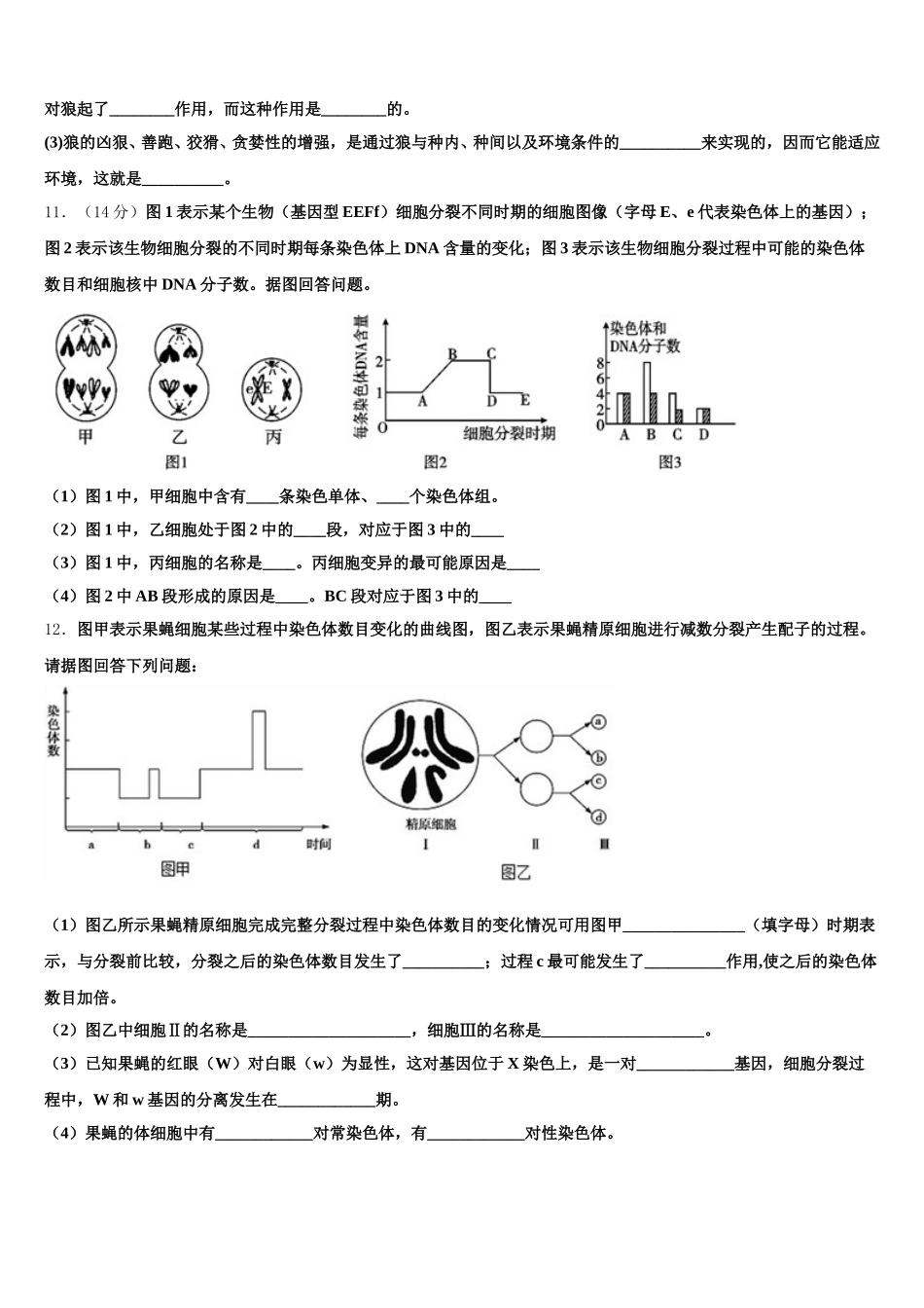 清华大学附中2025年生物高一下期末预测试题含解析_第3页