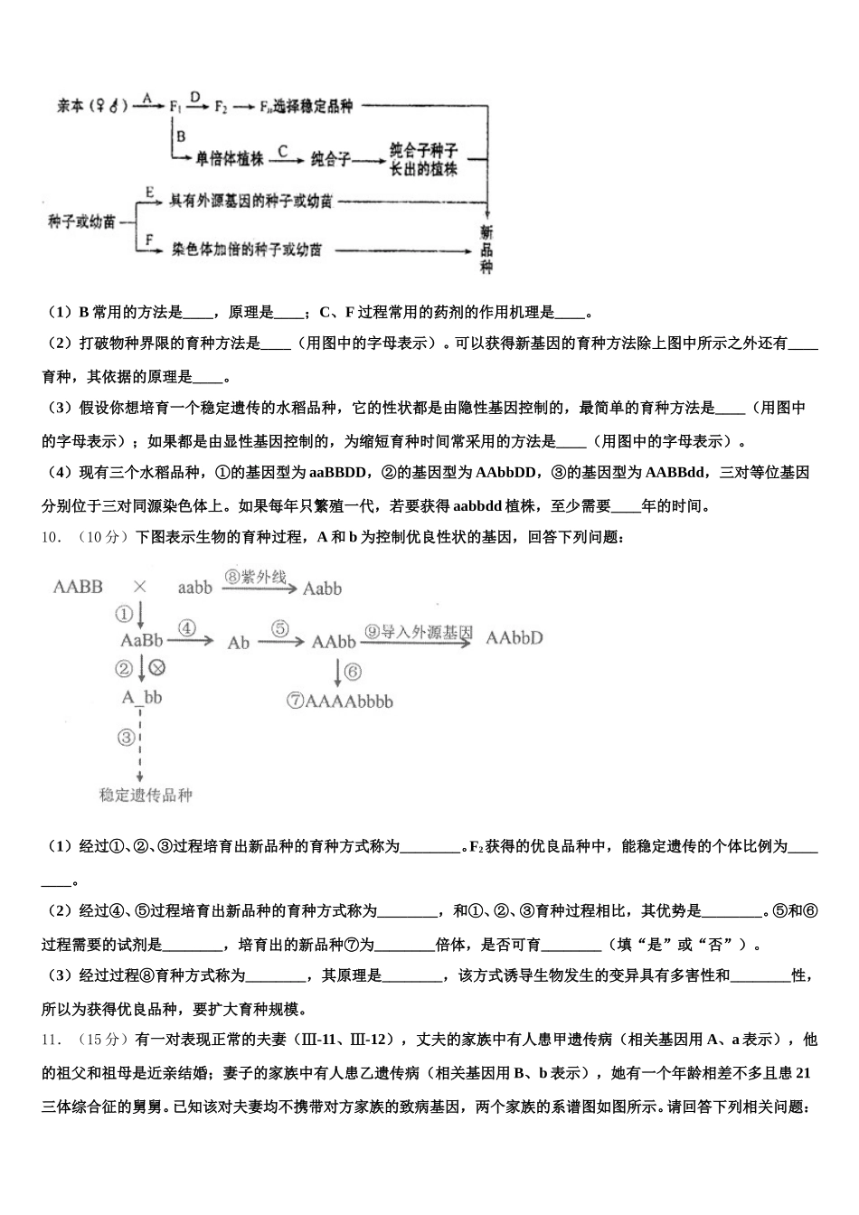 2025年北京市第十二中学生物高一第二学期期末复习检测模拟试题含解析_第3页