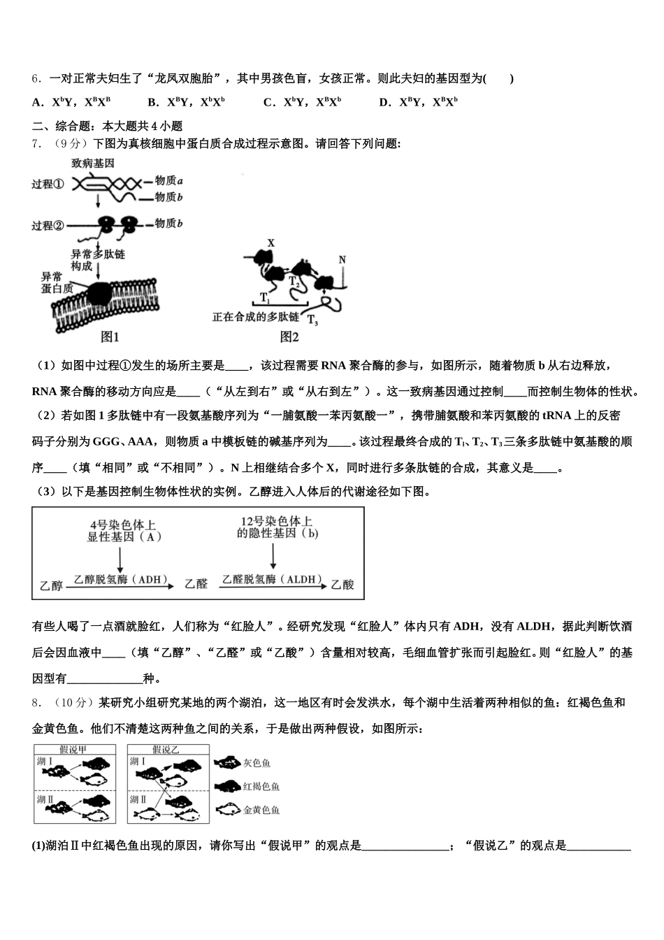 北京市第四十三中学2025年生物高一第二学期期末经典试题含解析_第2页