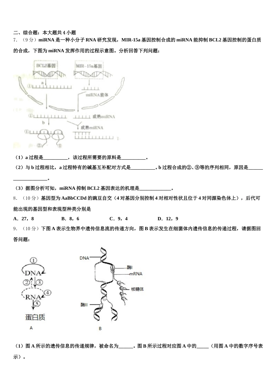2025届北京市第156中学高一生物第二学期期末综合测试模拟试题含解析_第2页