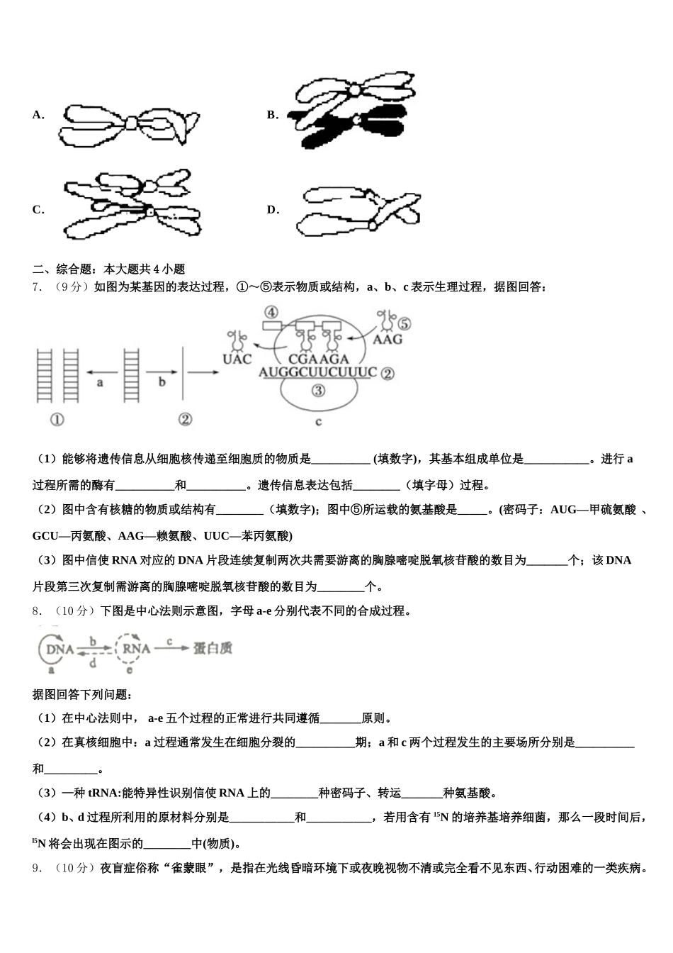 北京一六一中学2025年高一生物第二学期期末联考试题含解析_第2页