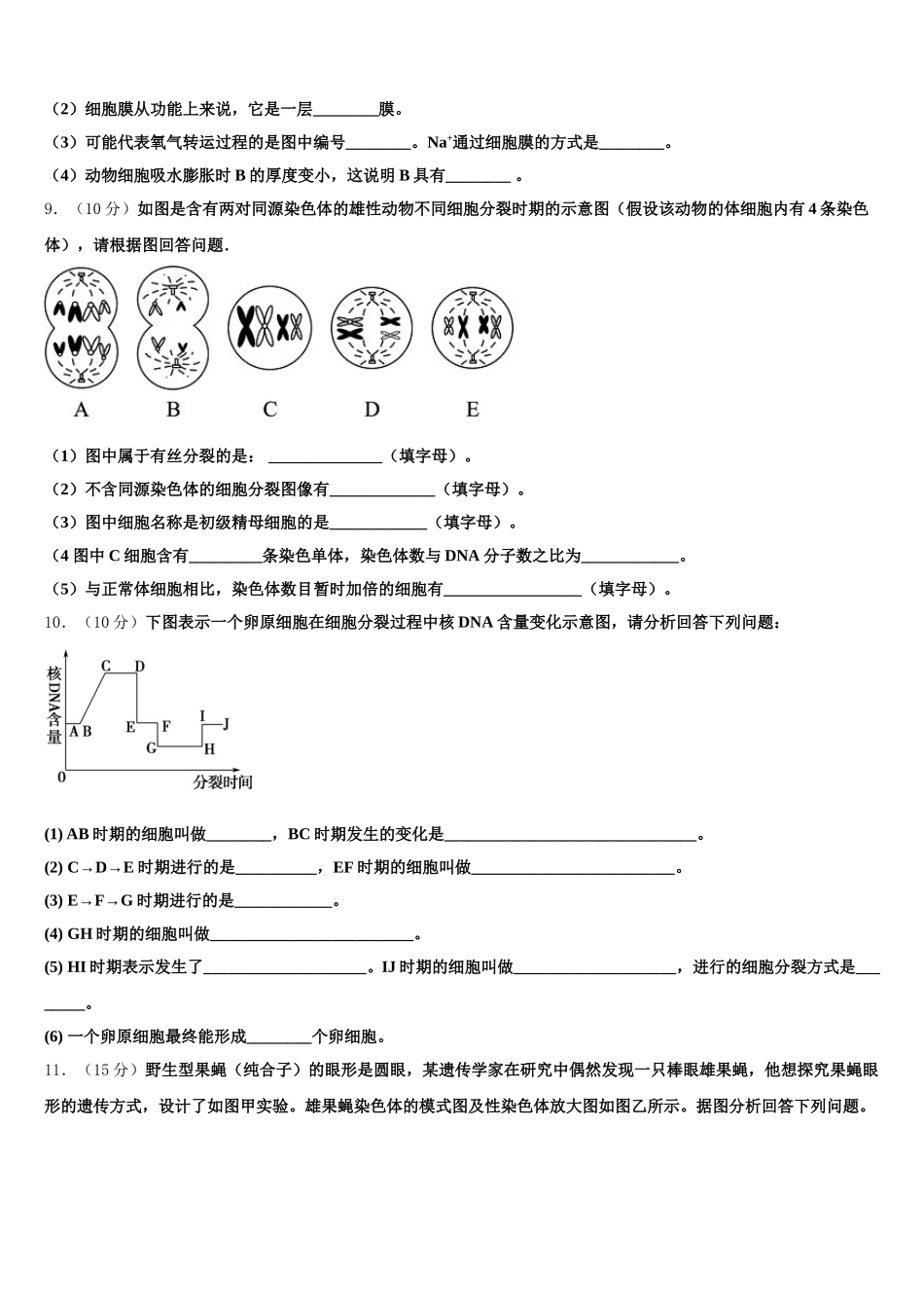 北京市第二十七中学2025届高一生物第二学期期末综合测试模拟试题含解析_第3页
