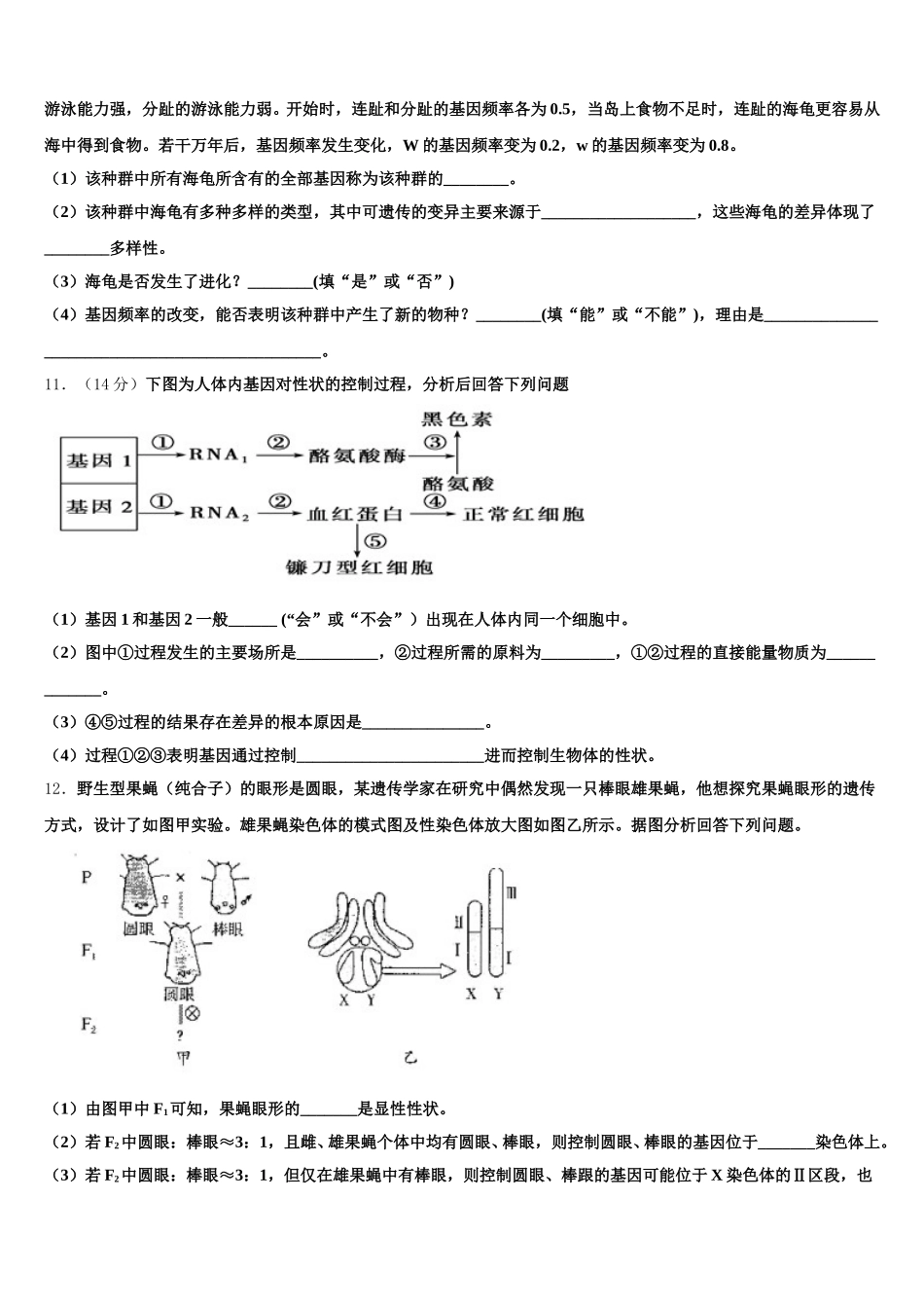 北京市回民学校2024-2025学年高一生物第二学期期末监测试题含解析_第3页