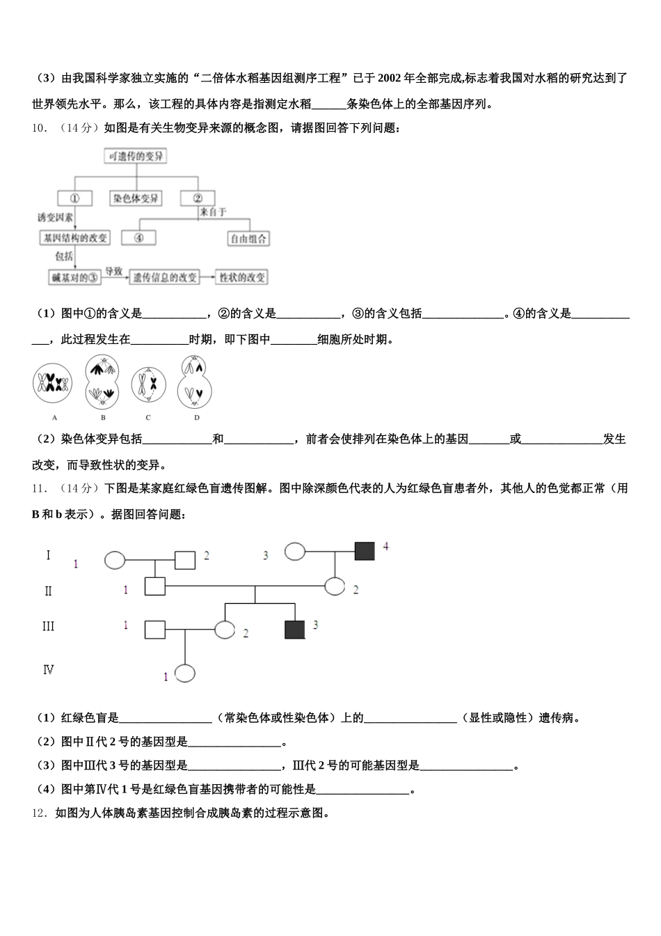 2025年北京市第156中学生物高一第二学期期末学业质量监测试题含解析_第3页
