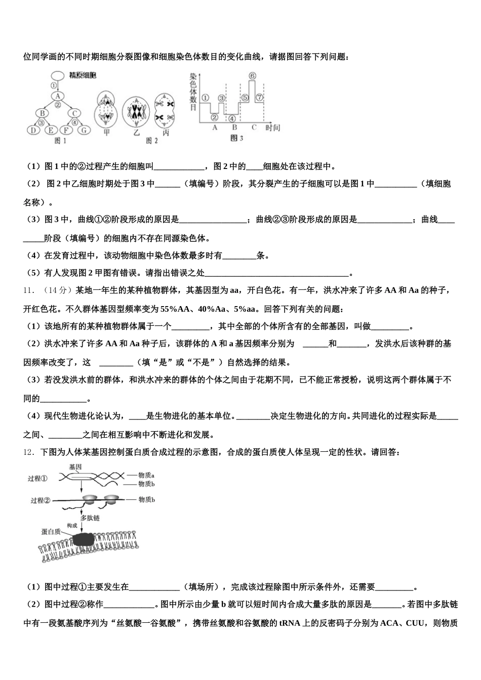 北京市十一所学校2025届高一下生物期末综合测试试题含解析_第3页