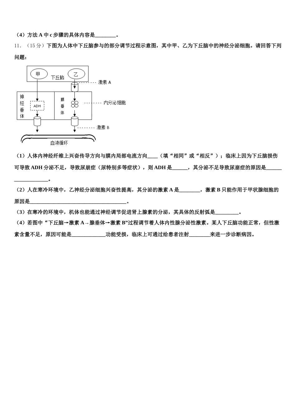 2024-2025学年清华大学附中生物高一下期末经典模拟试题含解析_第3页