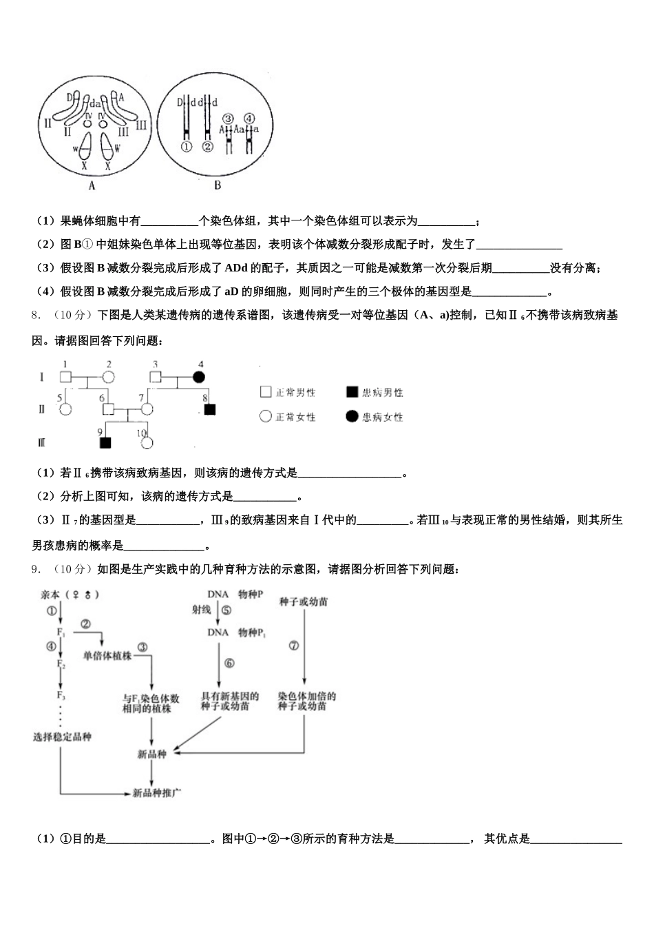2025年北京西城区北京市第八中学高一下生物期末学业质量监测模拟试题含解析_第2页