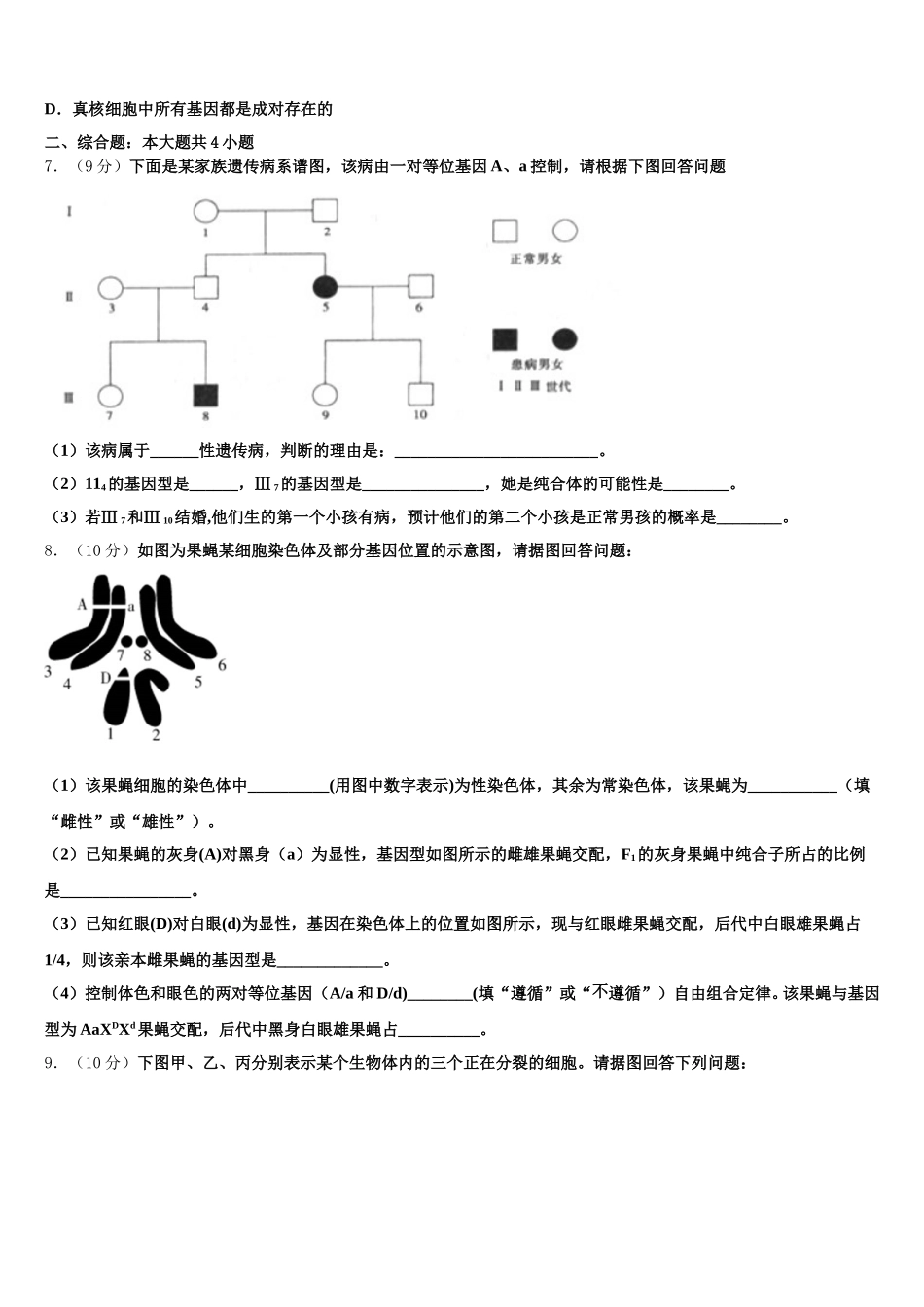 2025年北京海淀北理工附中生物高一下期末复习检测试题含解析_第2页