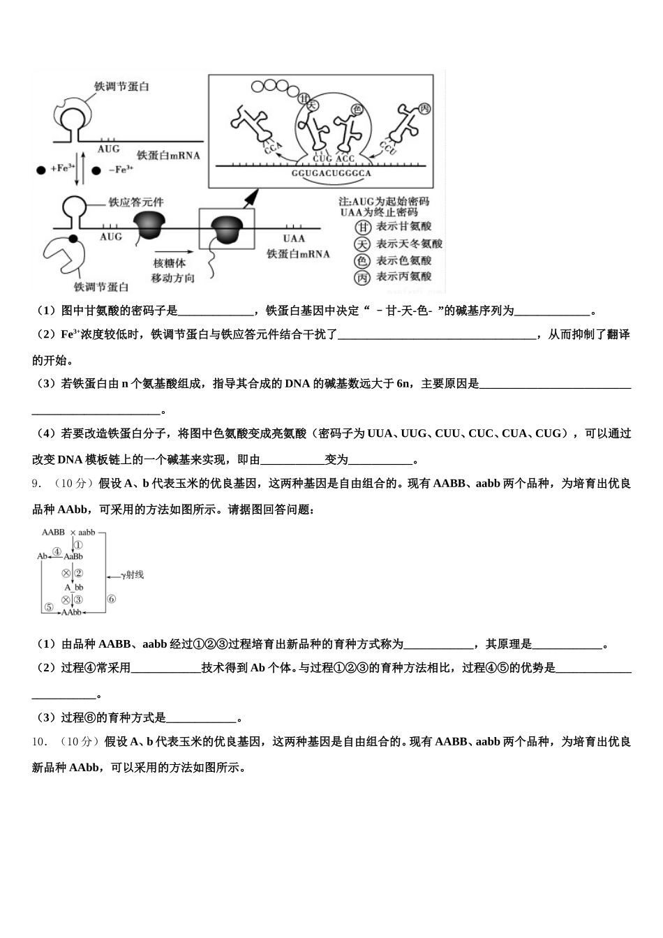 北京市西城区徐悲鸿中学2025届生物高一第二学期期末学业质量监测试题含解析_第3页