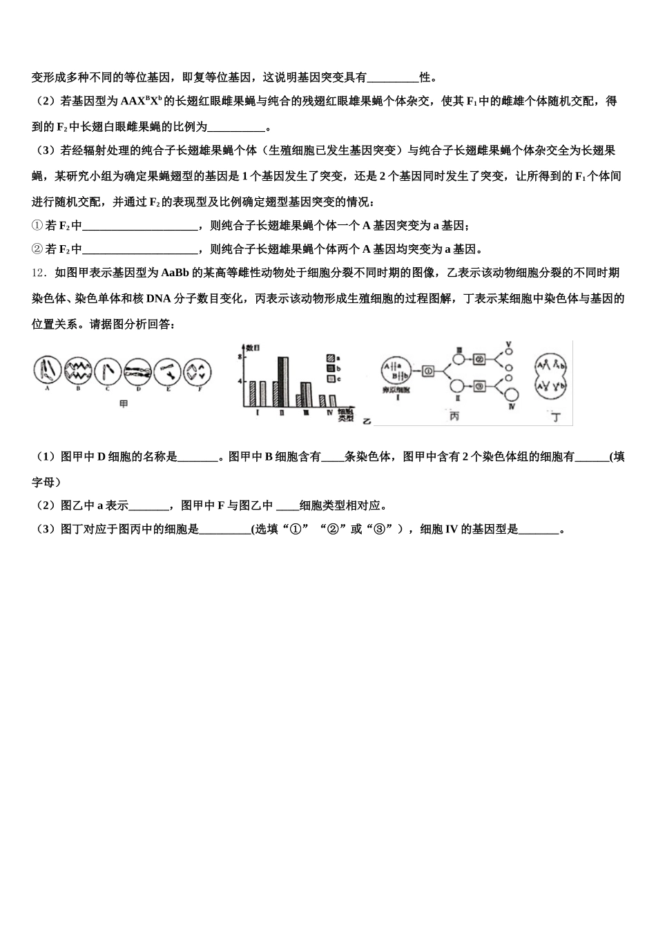 北京市朝阳区2025年高一下生物期末监测模拟试题含解析_第3页