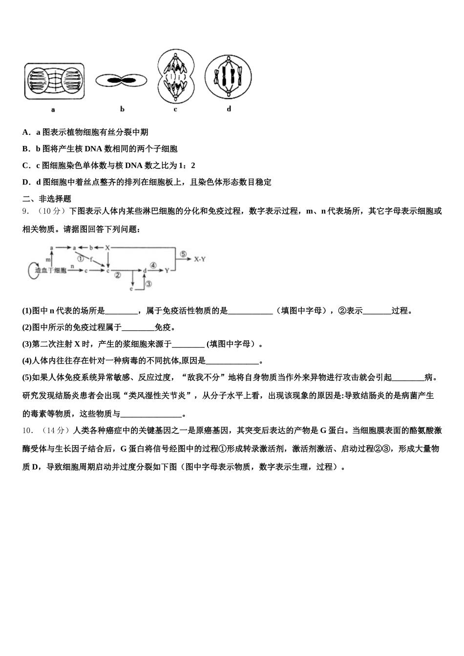 北京市北师大二附中2025年生物高一第二学期期末教学质量检测试题含解析_第3页