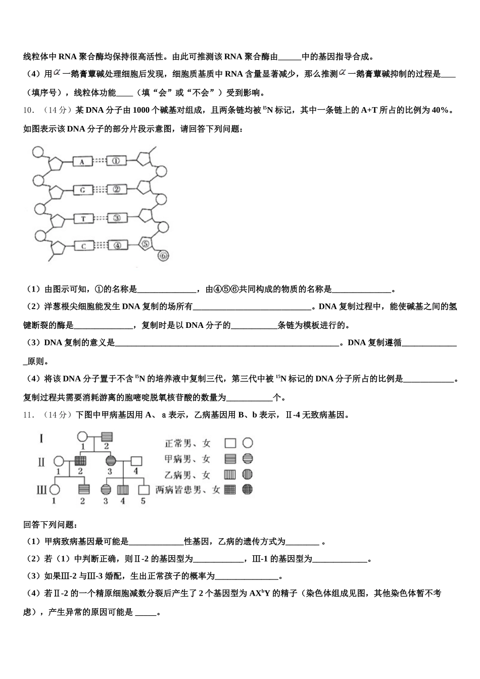 北京海淀区一零一中学2025年高一下生物期末质量检测试题含解析_第3页