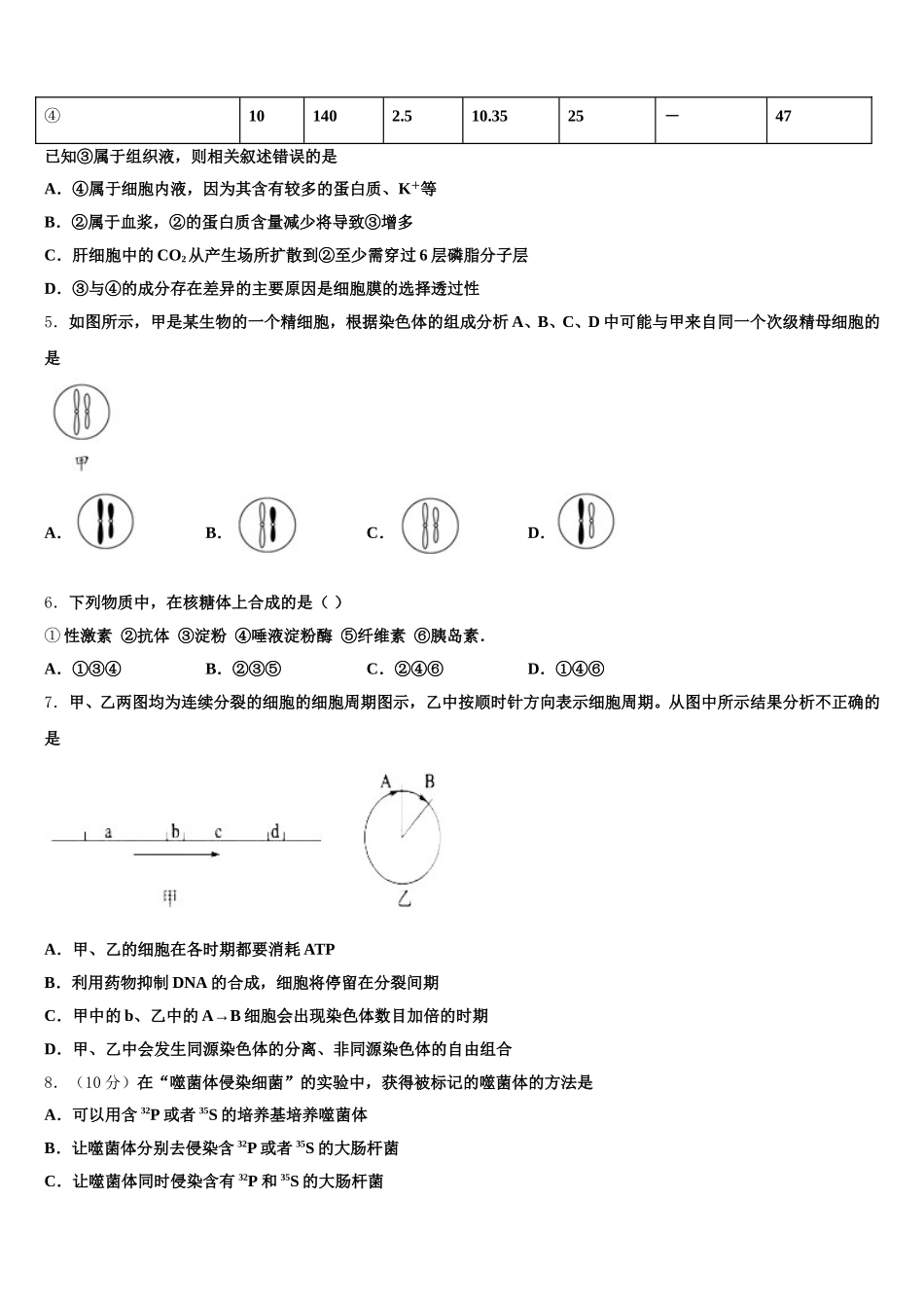 2025年北京海淀外国语实验生物高一下期末联考试题含解析_第2页