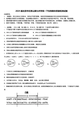 2025届北京市石景山第九中学高一下生物期末质量检测试题含解析