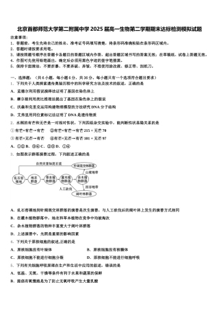 北京首都师范大学第二附属中学2025届高一生物第二学期期末达标检测模拟试题含解析