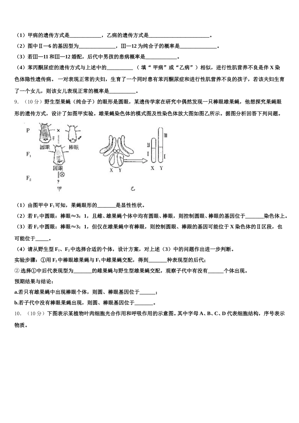 2024-2025学年北京市西城区北京师范大学第二附属中学高一下生物期末监测模拟试题含解析_第3页