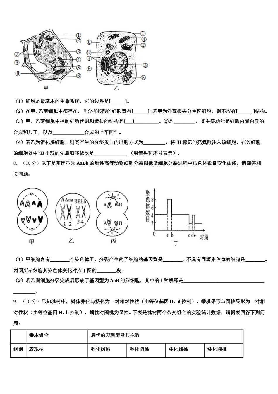 2025年北京市东城区第二中生物高一第二学期期末教学质量检测模拟试题含解析_第2页