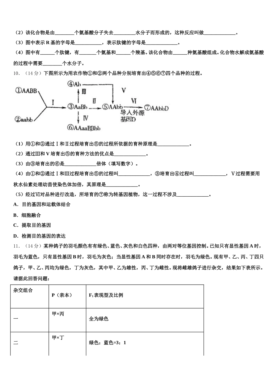 北京市海淀区北方交大附中2025届生物高一第二学期期末考试试题含解析_第3页