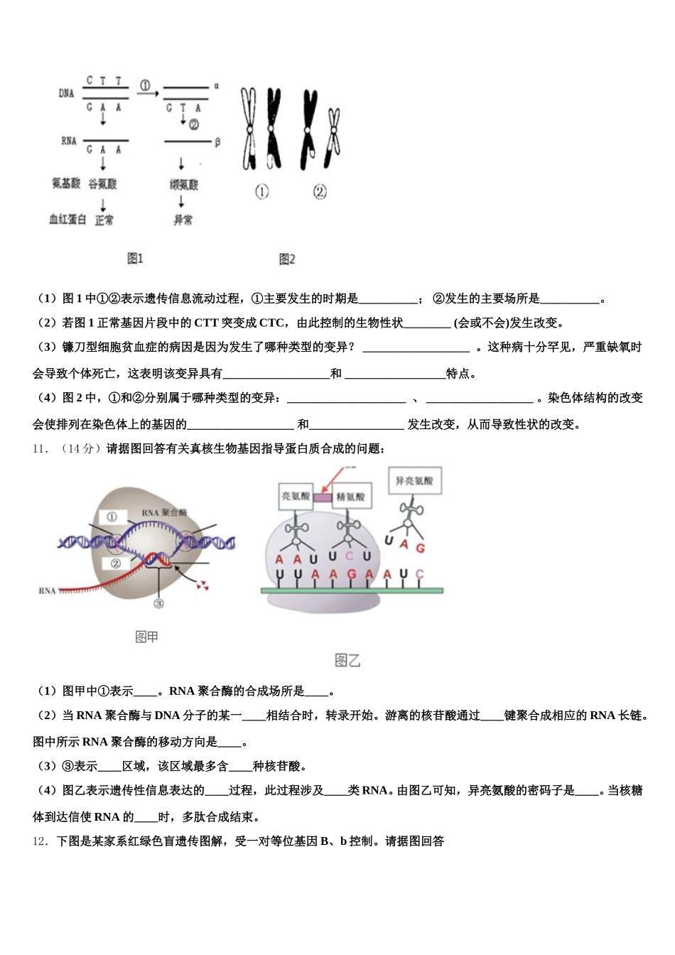 2024-2025学年北京市衡中清大教育集团高一生物第二学期期末经典模拟试题含解析_第3页