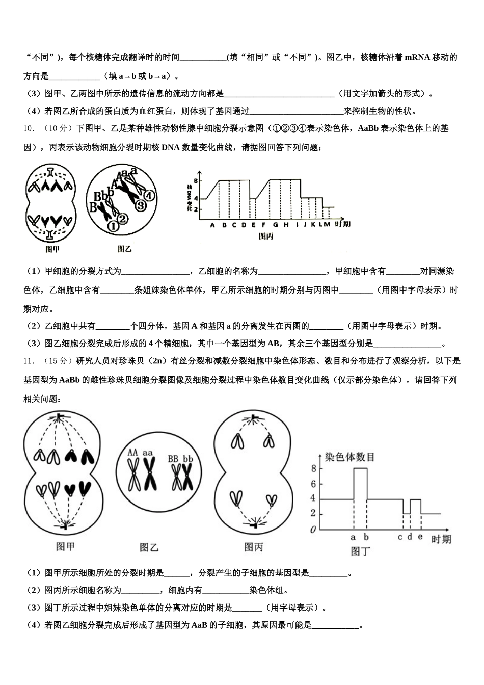 2025届北京市西城区外国语学校高一下生物期末质量跟踪监视试题含解析_第3页