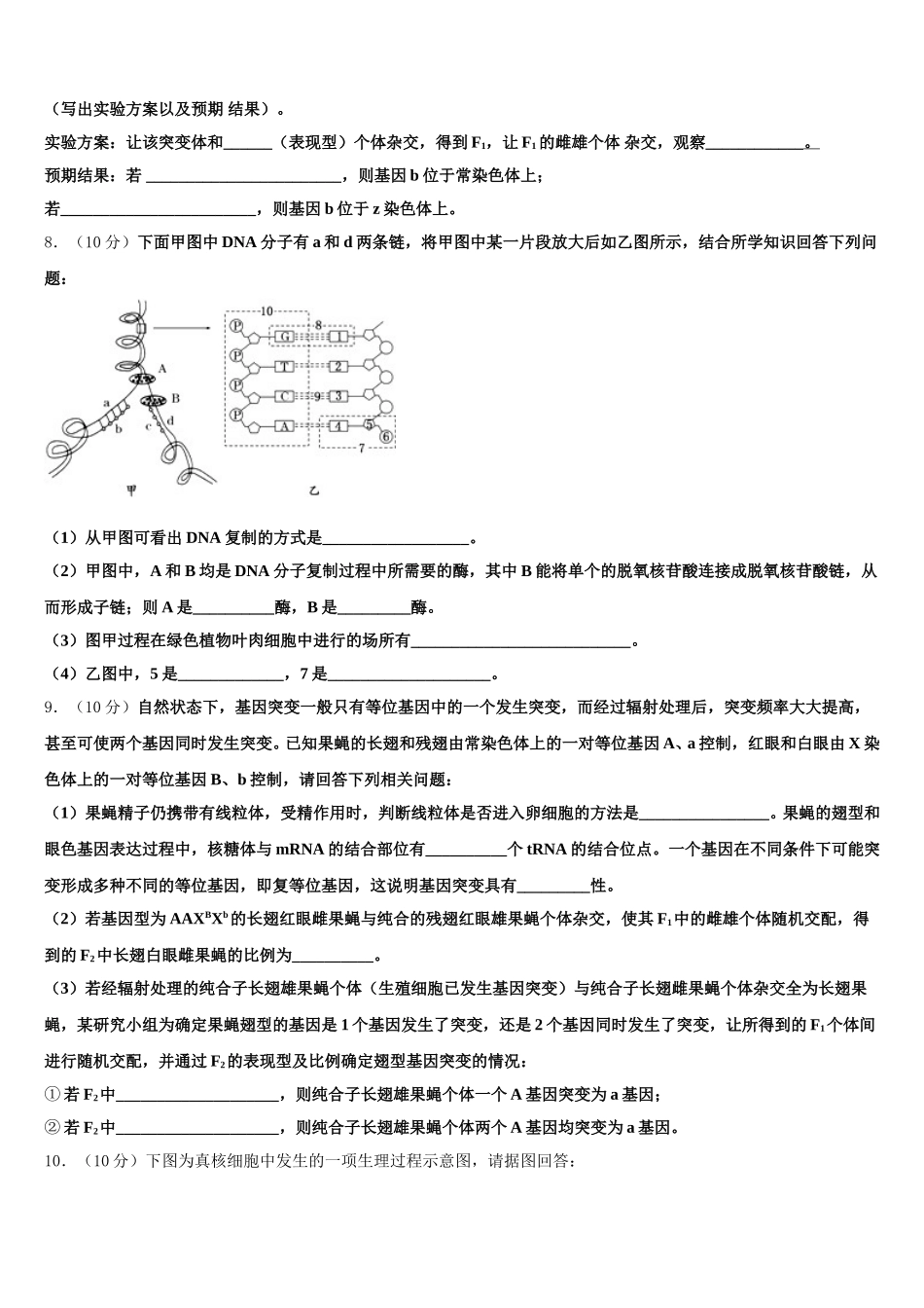 2025年北京东城北京二中高一生物第二学期期末统考试题含解析_第3页
