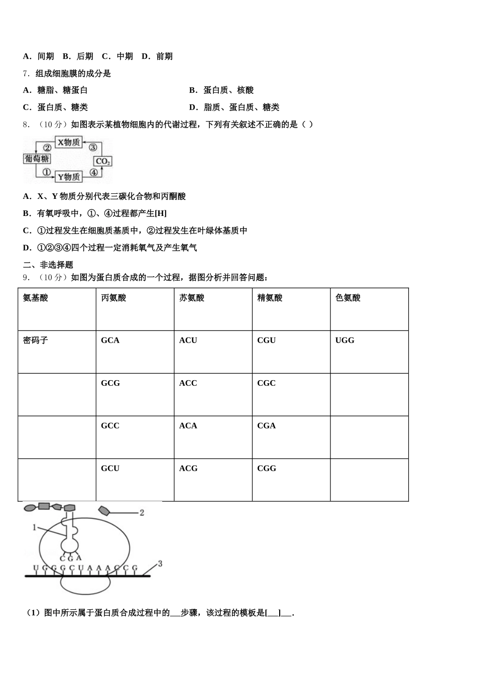 北京一六一中学2025届生物高一第二学期期末统考试题含解析_第2页