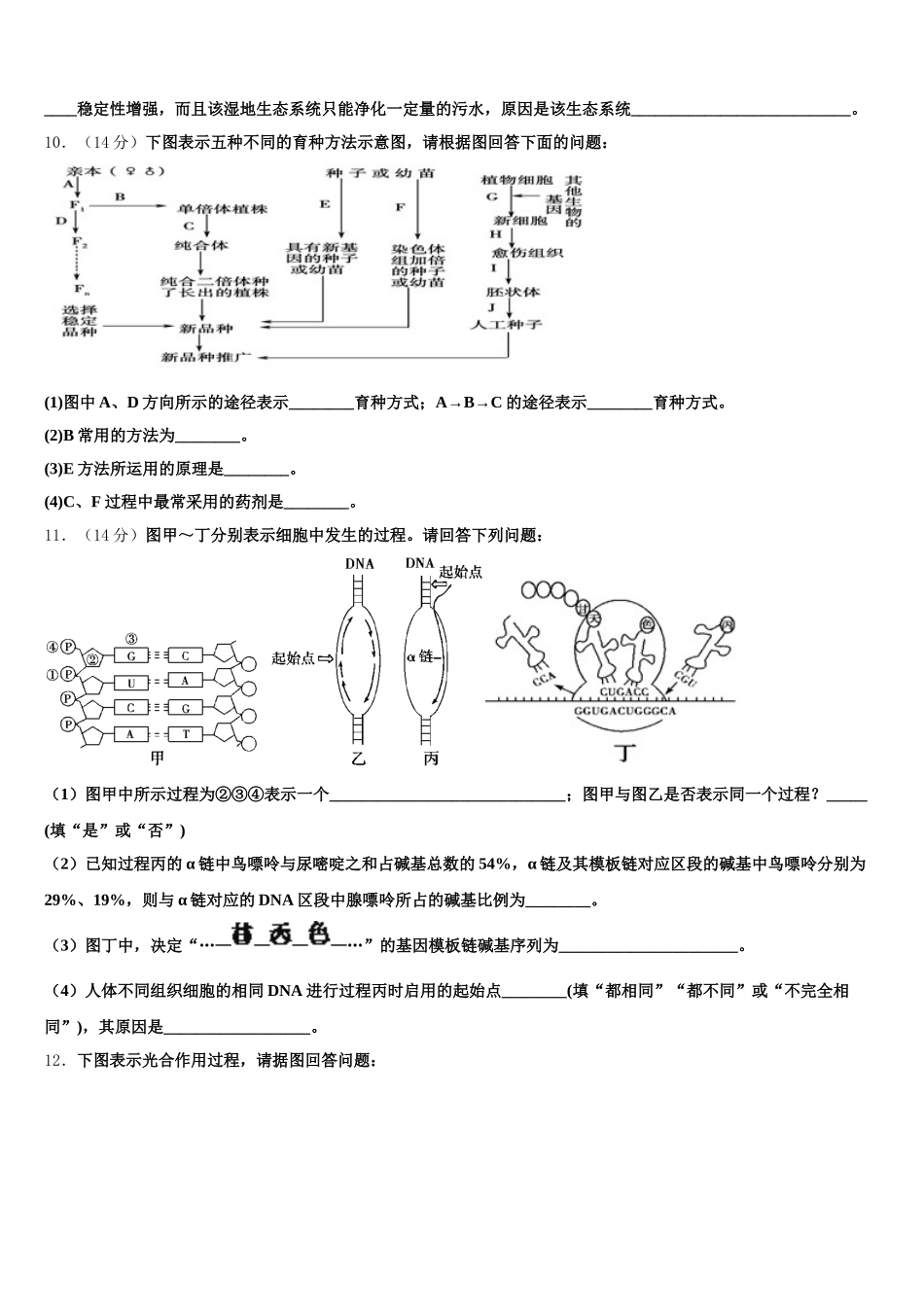 2024-2025学年北京市十二中生物高一第二学期期末达标检测模拟试题含解析_第3页
