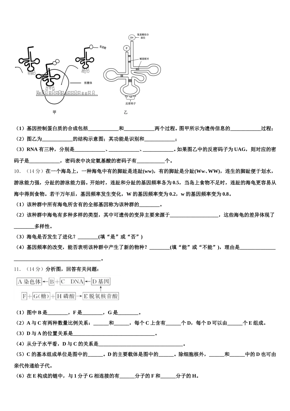 北京市石景山区市级名校2024-2025学年高一下生物期末经典模拟试题含解析_第3页