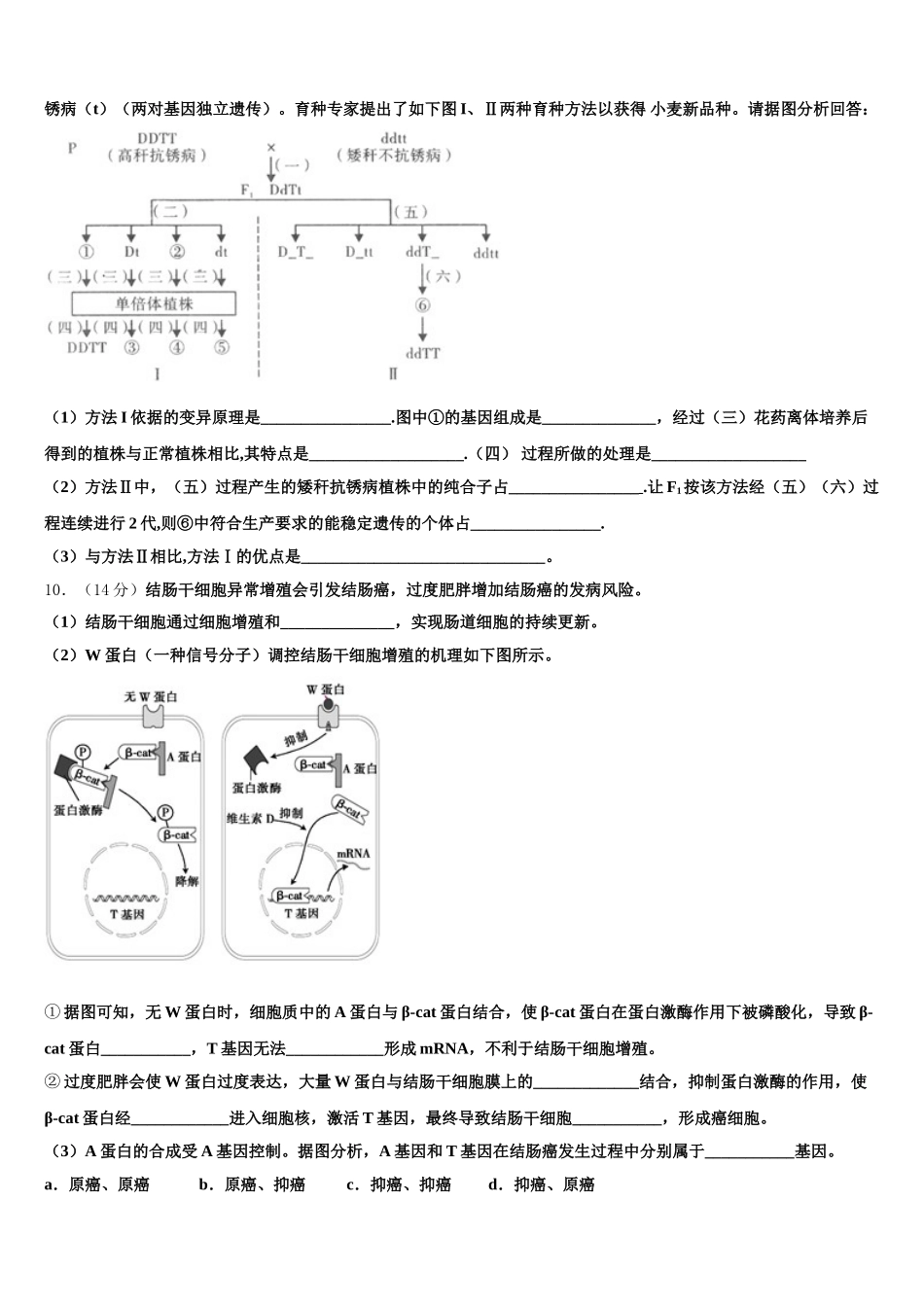 北京师范大学附属实验中学2025届高一生物第二学期期末教学质量检测试题含解析_第3页