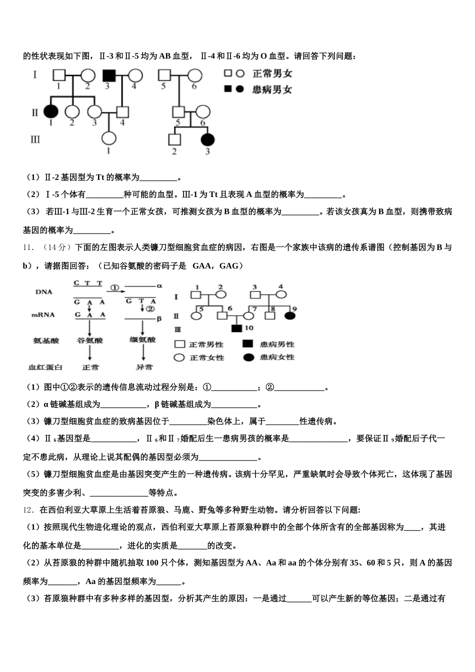 北京市海淀区首都师范大学附属中学2024-2025学年生物高一第二学期期末联考试题含解析_第3页